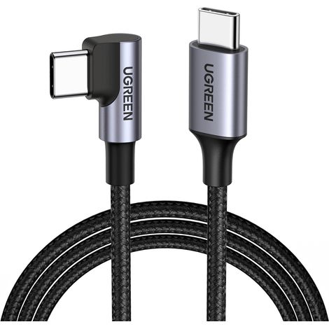 Câble USB-C vers USB-C coudé ugreen US255, 3A, 60W, 0,5 m (noir) (1/5)