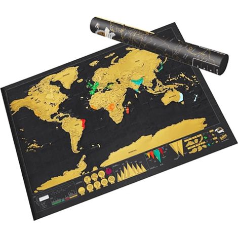 Carte à gratter du monde - Carte du monde à gratter, décor mural, cadeau original, grande taille (1/2)
