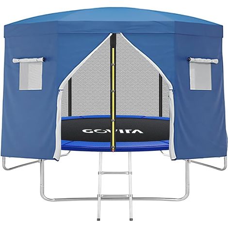 GOVITA - Tenda Telo Protettivo Copertura per Trampolino Elastico 250 cm  Tenda di Protezione dalle Intemperie per Tappeti Elastici  Telone Antipioggia, Resistente ai Raggi UV, Parasole (1/5)