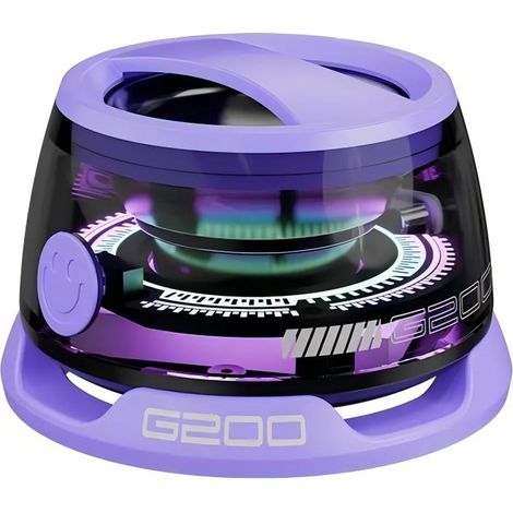 Mini enceinte magnétique Bluetooth G200 violette avec lumières RGB et haut-parleur de 40 mm pour une qualité audio supérieure (1/5)