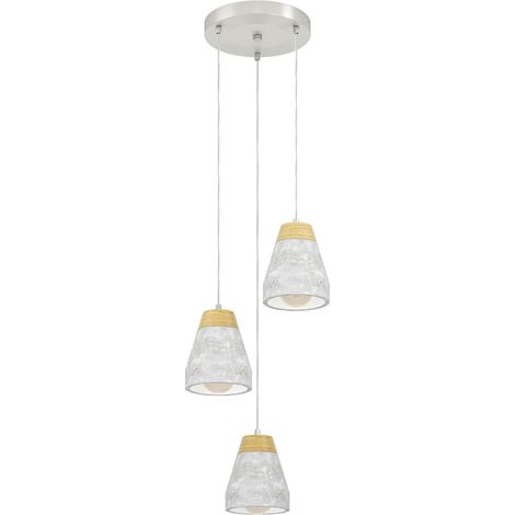 Lampe pendante à 3 lampes Tarega gris - 56152