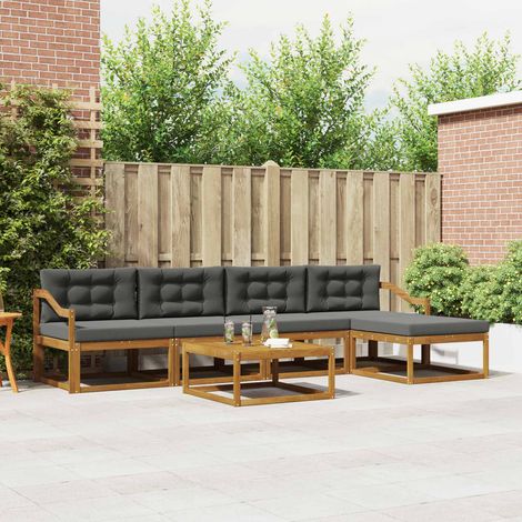 vidaXL Outdoor-Sofagarnitur mit Kissen 6 pcs Natur und Anthrazit (1/5)