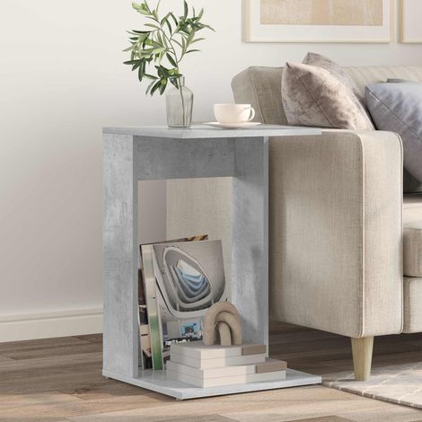 vidaXL  Side Table  Concrete Grey 40 x 38 x 62.5 cm Engineered Wood