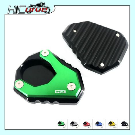 (Vert) Compatible avec les motos ZH2 Z H2 ZH 2 (2019-2023) : béquille latérale CNC, extension de support, plaque de support. Maxpower (1/4)