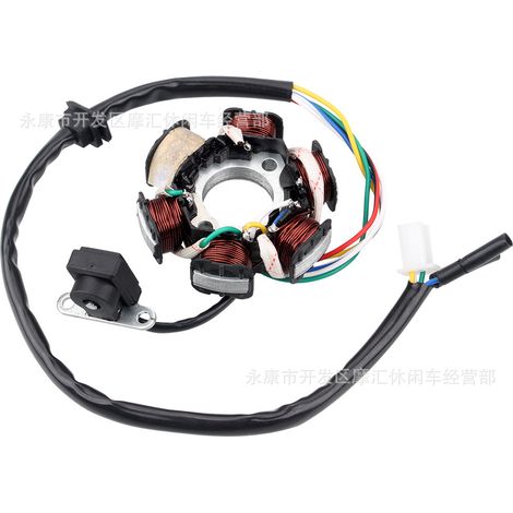 Parts for scooters, mopeds, and commuter vehicles: GY6 50CC/80CC coil six-pole magneto stator (1/4)