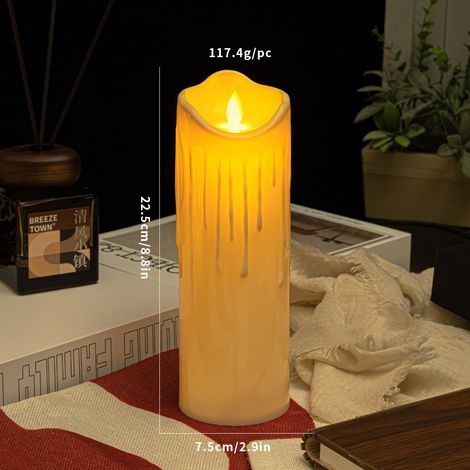 Lampe bougie électronique LED, lampe décorative fausse bougie simulée, accessoire de décoration romantique pour mariage, lumi(Y084) (1/5)