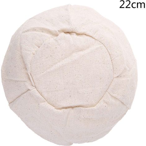 Doublure en tissu pour panier de fermentation à pain rond en rotin naturel, disponible en 2 tailles (25 cm). (1/4)