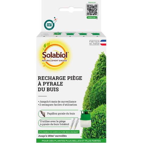 SOLABIOL SORECBUISN - Recharge Piège à Pyrale du buis - Attraction par Phèromone - 2 Seringues-Lutte contre les Papillons Mâles