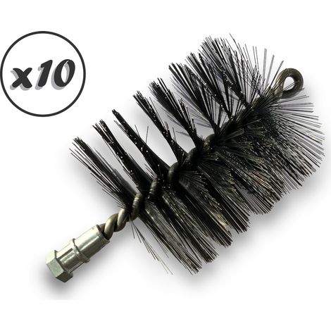 Lot de 10 Brosses à tube PRO ACIER Ø 110 mm Raccord M12175 femelle Ame en acier torsadé Nettoyage brossage tube et canalisation Kibros 41SCA110x10
