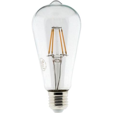 Ampoule déco filament LED ST64 4W E27 400lm 2700K - Blanc chaud - Zenitech (1/3)