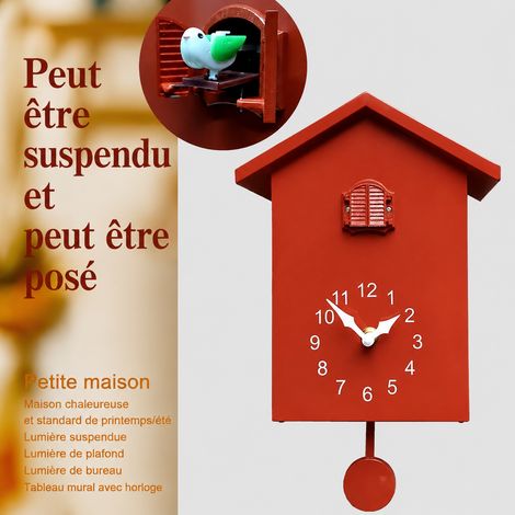 Horloge coucou murale 10 pouces orange avec sonnerie horaire orange 44 g – Livraison gratuite