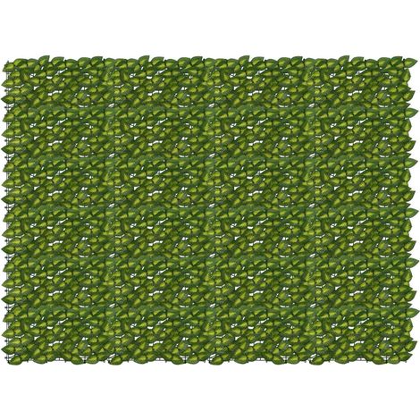 Pantalla de balcón con hojas Verde y amarillo 200 x 150 cm