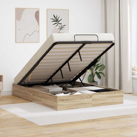Estructura de Cama Ottoman Roble 203 x 150 x 25 cm