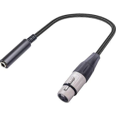 Câble XLR vers jack 6,35 mm, adaptateur audio stéréo XLR femelle symétrique vers jack 6,35 mm femelle, câble unique avec connecteur XLR femelle 3 broches vers jack 6,35 mm WHBYV (1/4)