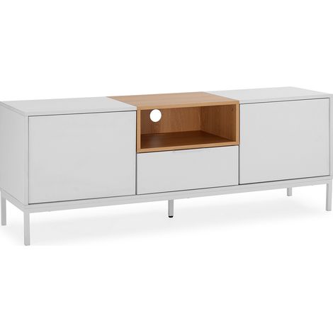 Mueble Tv Nieve 2 puertas 1 cajón Blanco (1/5)