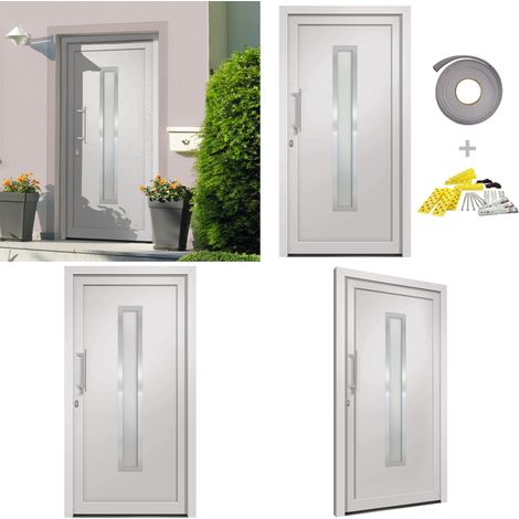 Haustür Weiß 88x200 cm - Haustür - Eingangstür - Weiße Haustür - PVC Tür - Aluminiumtür - Home & Living