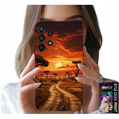 Custodia per Samsung Galaxy A13 4G - Safari Africa tramonto vista mozzafiato (1/5)