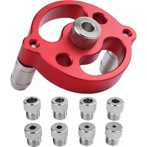 Gabarit de Percage Vertical,Kit de Recherche de Centre de Travail en Bois,avec Localisateur de Guide de Perçage,Guides de Perçage Vertical pour Bois,Inclus 8 Douilles de Perçage de 3 à 10mm (1/5)