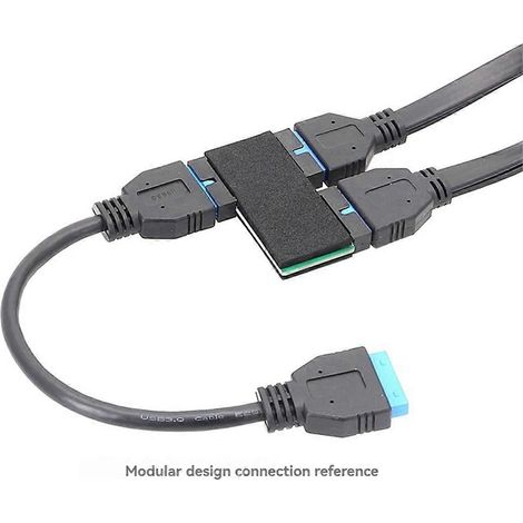 Carte mère avec hub USB 3.0 19 broches, conception modulaire et câble intégré. (1/5)