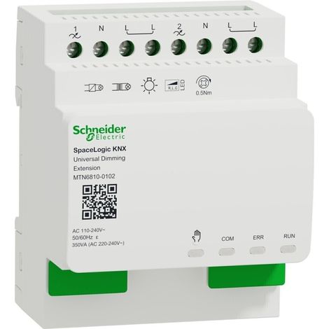Schneider Electric Dimmaktor SpaceLogic KNX MTN6810-0102, 2-fach, 230V, REG, Weiß