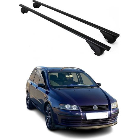 OMAC Dachträger Querträger für Fiat Stilo Multiwagon 2001-2007 – Abschließbar – Max. 75 kg – 2 Stangen Stahl Schwarz (1/5)