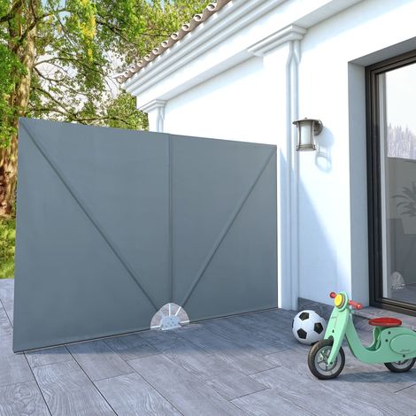 Auvent latéral pliable de terrasse Gris 240x160 (1/5)