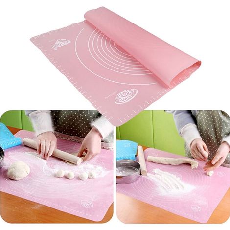 Tapis De Pétrissage En Silicone - 50 X 40 Cm - Résistant À -40 °C À 220 °C - Pour Pâte À Gâteau Pâte À Sucre Et Pâte À Pizza - 1 Pièce (1/5)