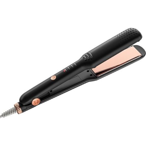 Plancha y rizador de cerámica 2 en 1 con 4 ajustes de temperatura (160-220 °C), calentamiento rápido PTC, tamaño mini portátil para todo tipo de cabello y flequillo. (1/4)