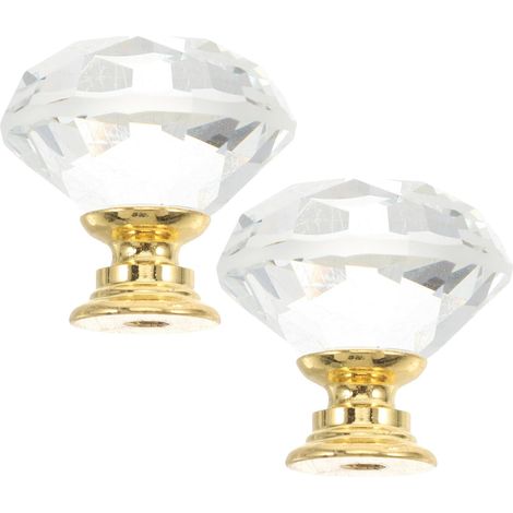 de meuble en cristal transparent lot de 2 boutons de tiroir
