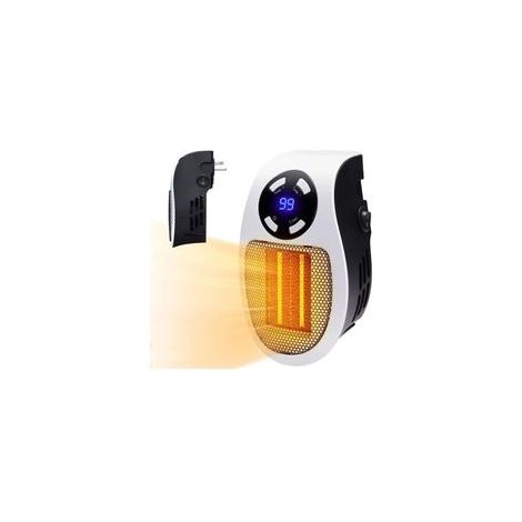 Mini lave-linge électrique portable avec ventilateur, unité murale intelligente de 500 W avec thermostat réglable, minuterie et affichage LED, petit chauffage mural, sans télécommande (1/5)
