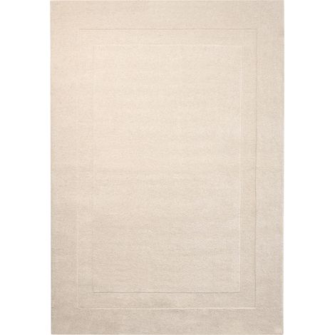 Alfombra decorativa de lana rectangular tejida a mano 160 x 230 cm blanco crema Kargil