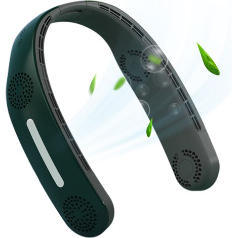 Ventilateur de cou portable sans fil rechargeable USB, sans pales, mains libres, silencieux, pour sport extérieur, bureau, voyage (1/5)