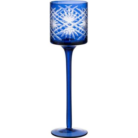 Photophore sur Pied Déco "Santorini" 25cm Bleu (1/3)