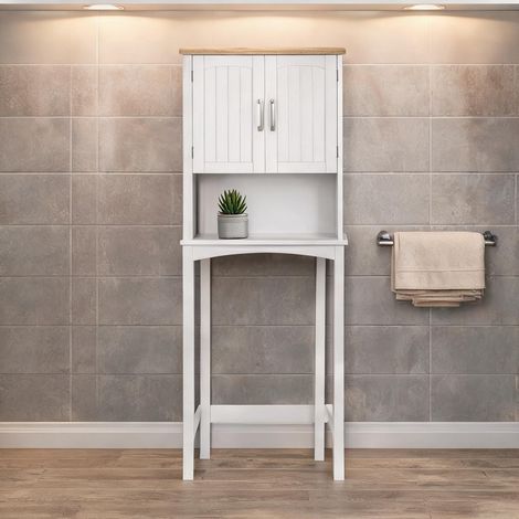 Meuble de salle de bain branco en MDF 64 x 22 x 165 cm (1/5)