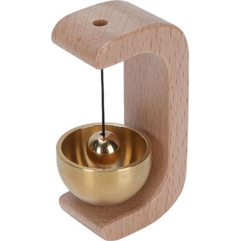 Coucheur des commerçants pour l'ouverture de la porte Commerçants Bell en bois en laiton suspendu bricolage sonnette (1/5)