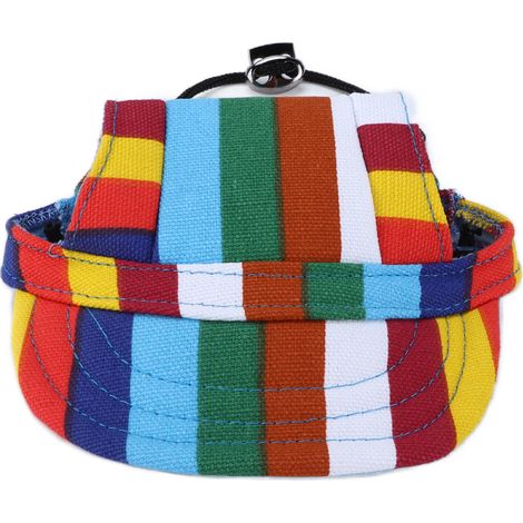 Casquette de Baseball pour chien, chapeau de Protection solaire réglable pour Sport de plein air avec sangle de cou pour extérieur Striation S (1/5)