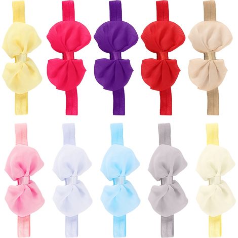 10pcs Bandeau Bébé Fille Noeud Tissu Fleur Accessoires Cheveux Enfant Fille (1/5)