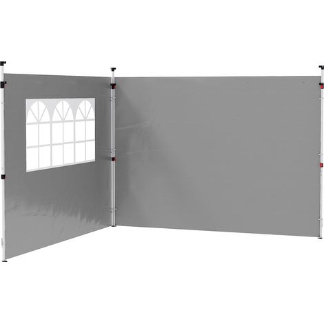 Panneaux parois latérales pour tonnelle 3x3 m lot de 2 tissu Oxford gris clair avec fenêtre