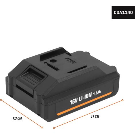FERM CDA1140 Batterie 16V - 1.5Ah Li-Ion pour CDM1134 et CDM1139 (nouveau modèle) (1/5)