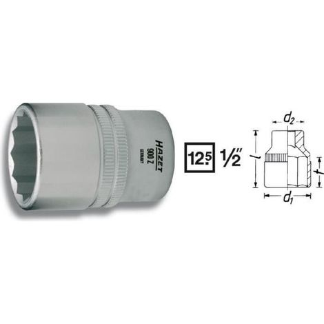 Douille À 12 Pans - 9/16 Pouces - Entraînement Carré Creux 12 5 Mm - Longueur 38 Mm - Pour Utilisation Manuelle