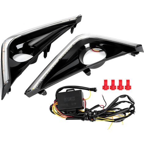 Par de luces diurnas LED bicolor de 12 V compatibles con Toyota Rush 18-19 (1/2)