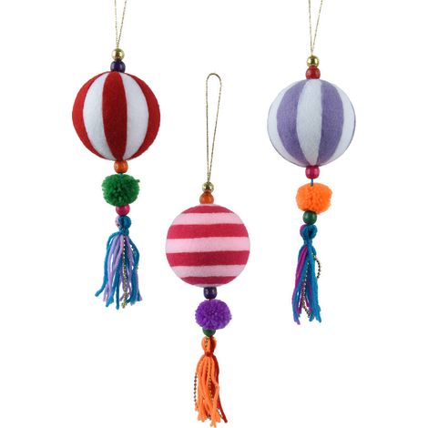 decorazione natalizia appendibile Pompom Multicolore modello assortito 8cm