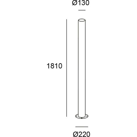 Ledsc4 - Farola Lyon Outdoor Structure 1810mm Aluminio, Policarbonato Gris, Transparente