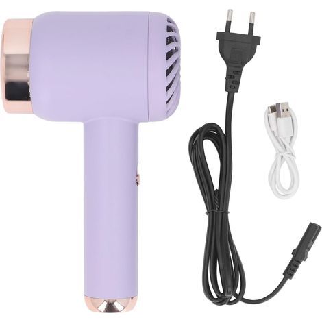 Sèche-cheveux sans Fil, Petit Sèche-cheveux Ionique Portable, Rechargeable par USB, 15 000 MAh, Vent Chaud et Froid, pour Dortoir, Camping, Voyage (PURPLE) (1/5)