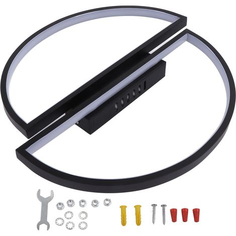 Éclairage LED suspendue, Lampe Semi-Cercle Design Moderne Élégant Lumière Douce Métal Aluminium Silicone 41.5cm Deux Pièces pour Cuisine Salon Chambre Bureau