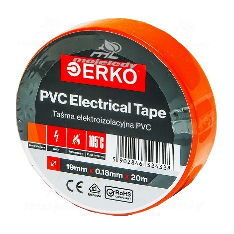 Großes Isolierband 19 mm 20 m Orange erko