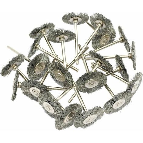 Pack of 20 rotating wire brushes, 22 mm – grinding and polishing brushes for rotary tools (1/3)