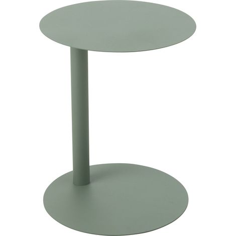 Table d'appoint ronde en métal vert design contemporain - Vert sauge mat (1/5)