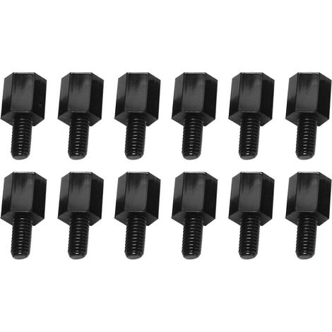 100 entretoises hexagonales filetées pour carte mère, filetage M3, 6+6 mm, noires (1/5)