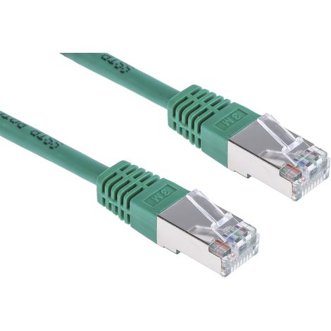 Câble cat 6 Avec connecteur / , S/FTP, gaine PVC Vert, 3m ( Prix pour 1 )